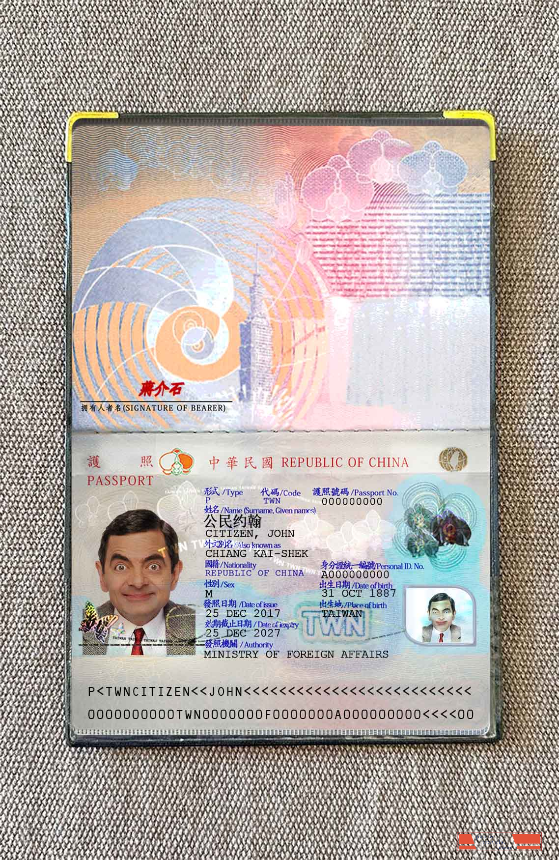 Taiwan Pass 2021 present photo look PSD template